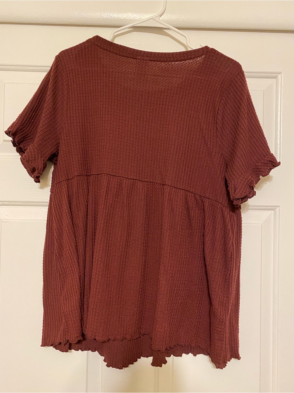 Maternity Tops - 2 size large maroon and cream tops - Picture 2 of 5